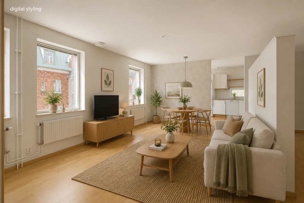 Séjour - Apartment with Balcony in Eskilstuna