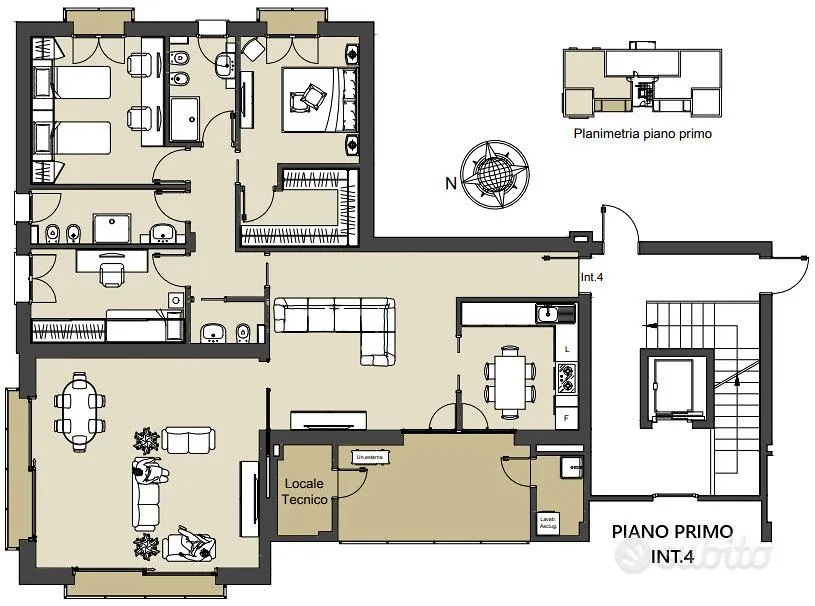 Plan - Modern Apartment with Terrace in Perugia