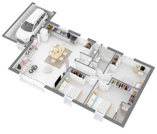 Floor Plan - New Build House with Garden in Noé