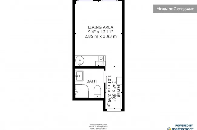 Planimetria - Studio with Rooftop View in Paris