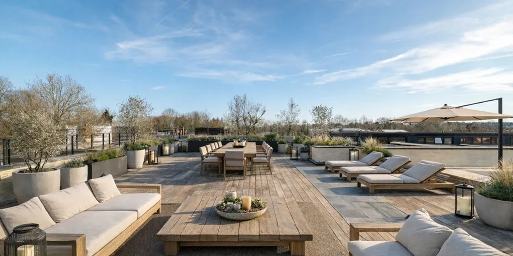 Terrasse - Penthouse avec Piscine Panoramique à Doornik
