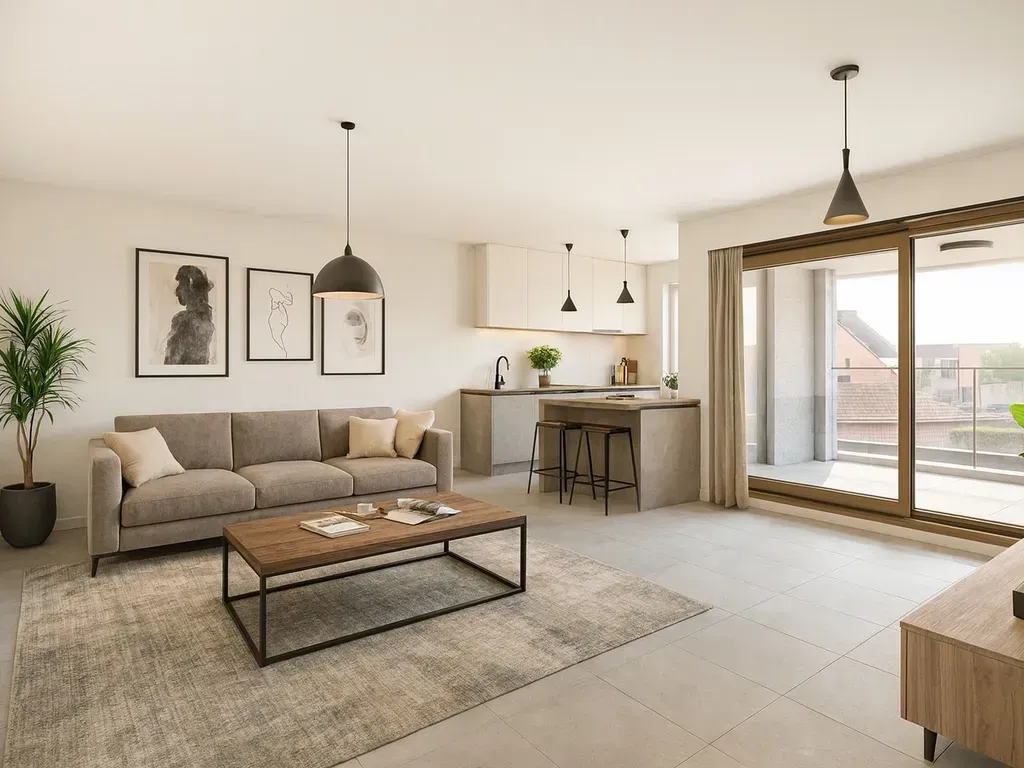 Séjour - Appartement Neuf avec Terrasse à Maasmechelen