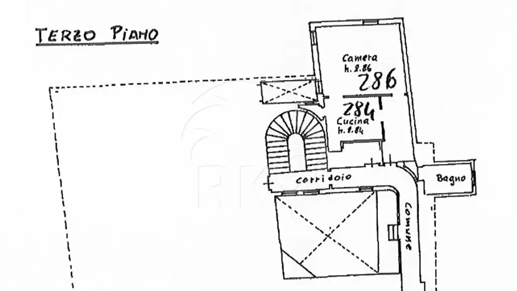 Plan - Armed Bilocale in Bologna's Quadrilatero