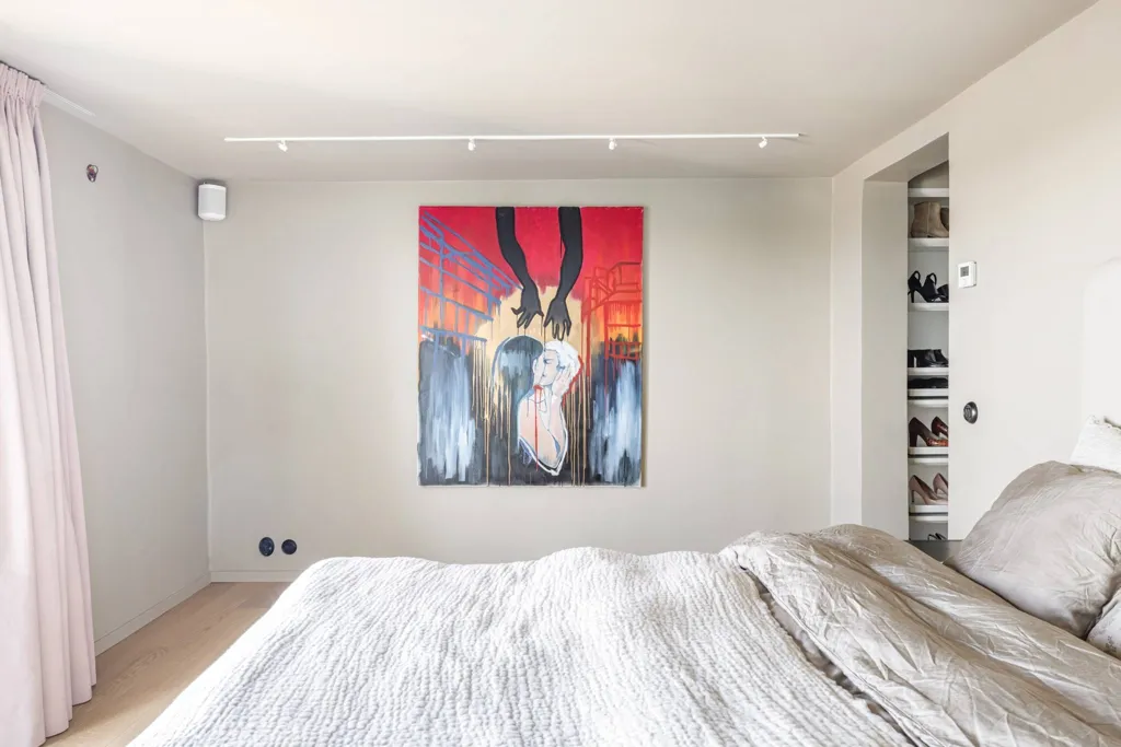 Bedrooms - Modern Apartment with Mälaren View in Mälarhöjden