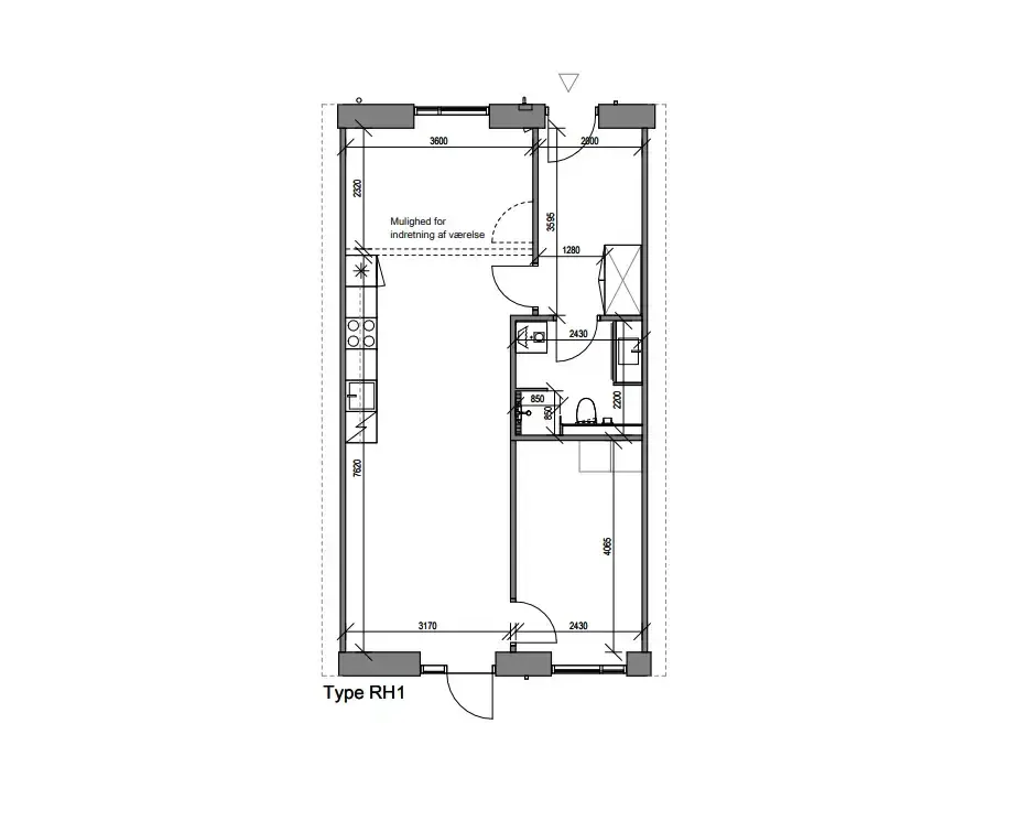 Plan - Two-Bedroom Terraced House in Kolding