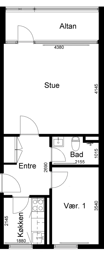 Plaan - Three-Bedroom Flat in Viborg