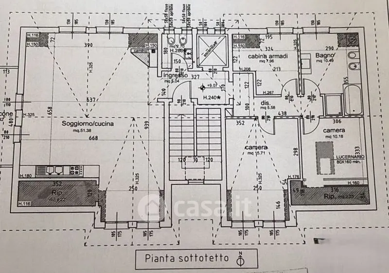 Floor Plan - Penthouse with Balcony in Treviglio