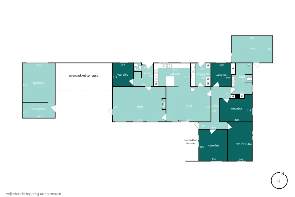 Plan - 1-Plan Villa with South-Facing Terrace in Quiet Area