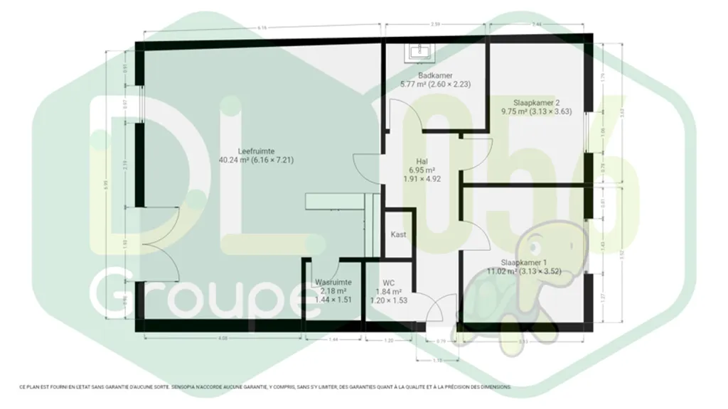 Plaan - Apartment with Private Garage in Rekkem
