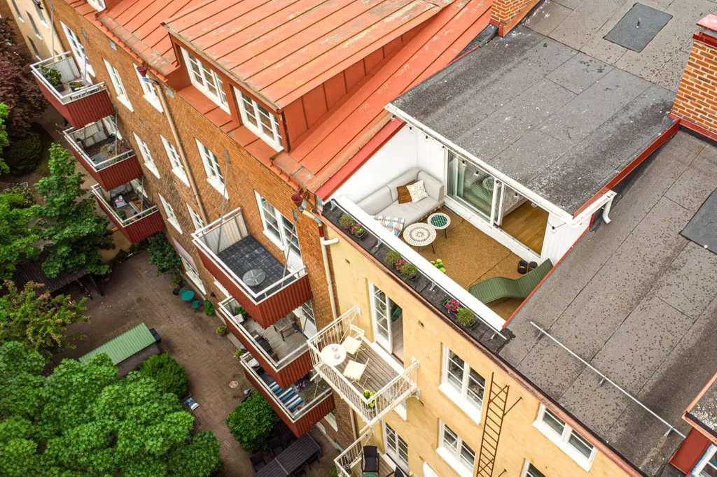 Vue aérienne - Penthouse with Balcony & Terrace in Södermalm