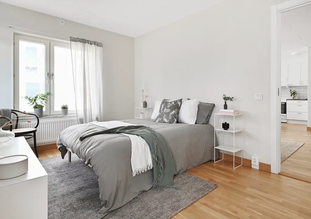 Bedrooms - Apartment with West-Facing Balcony in Väsby