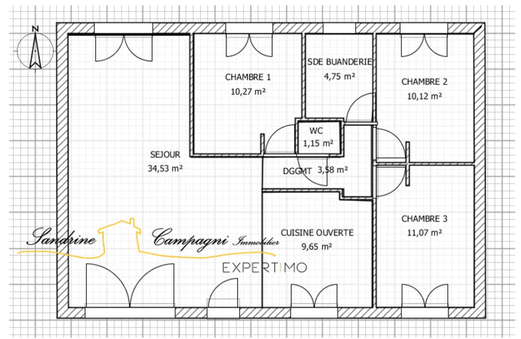 Plan - Villa T4 avec Piscine à Sablet