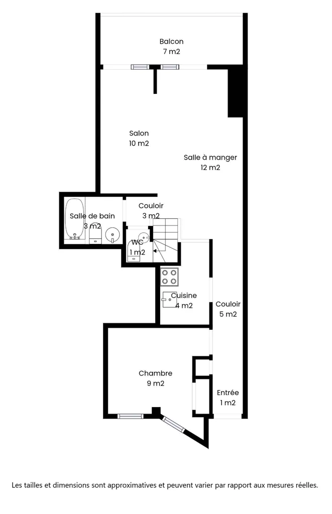 Plan - Duplex Apartment with Balcony and View in Sainte-Croix