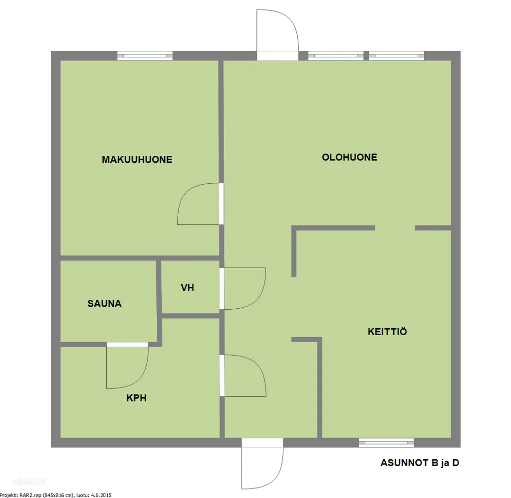 Plan - Modern Flat with Garden View in Käpylä, Kankaanpää