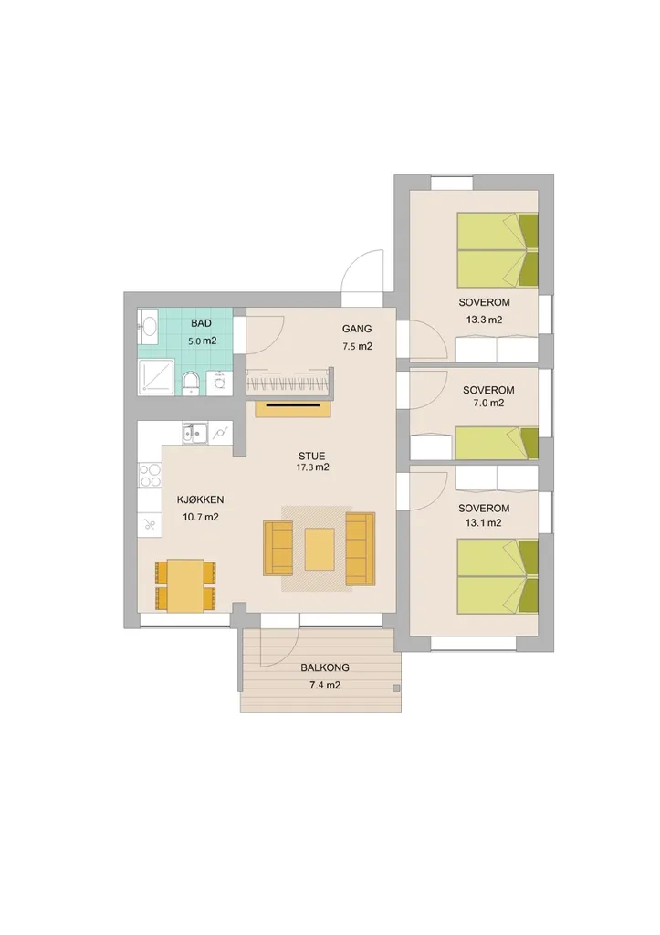 Floor Plan - Modern Apartment with Terrace in Alta