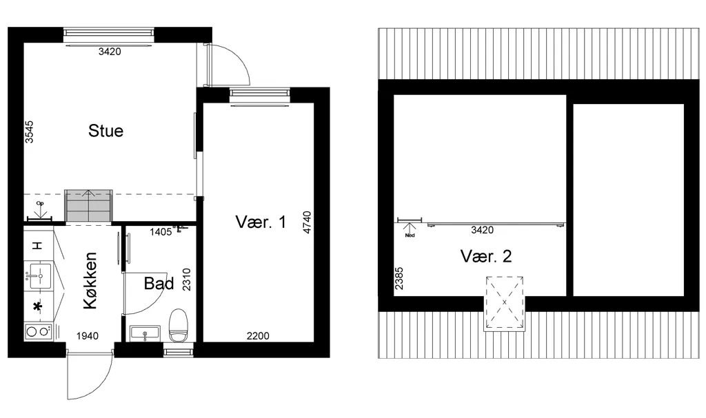 Plaan - Two-Bedroom Apartment in Slagelse