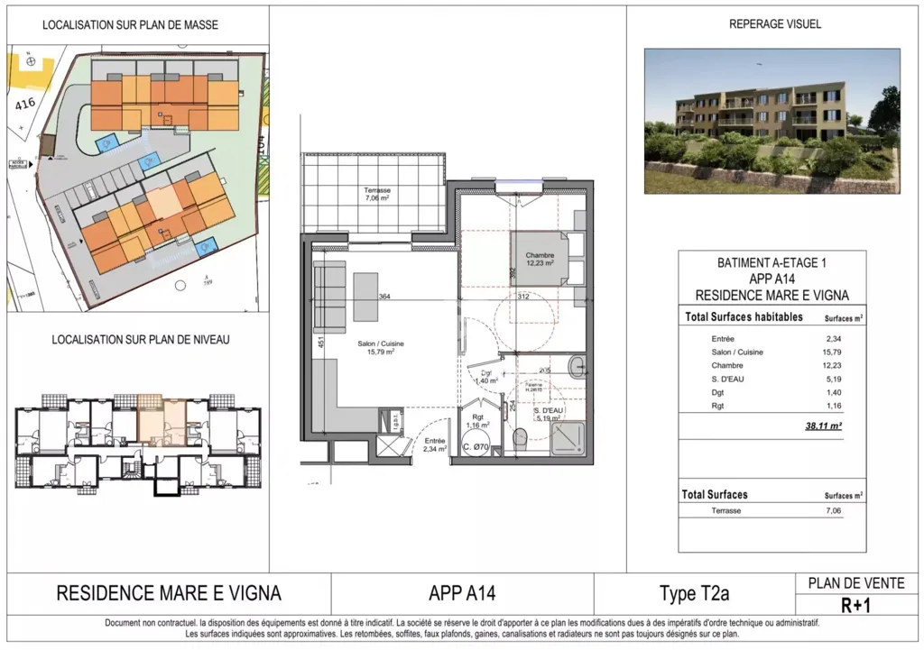 Planimetria - New One-Bedroom Apartment with Terrace in Algajola