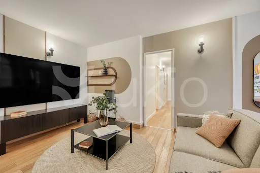 Séjour - Appartement de Luxe Meublé avec Ascenseur à Paris 15e