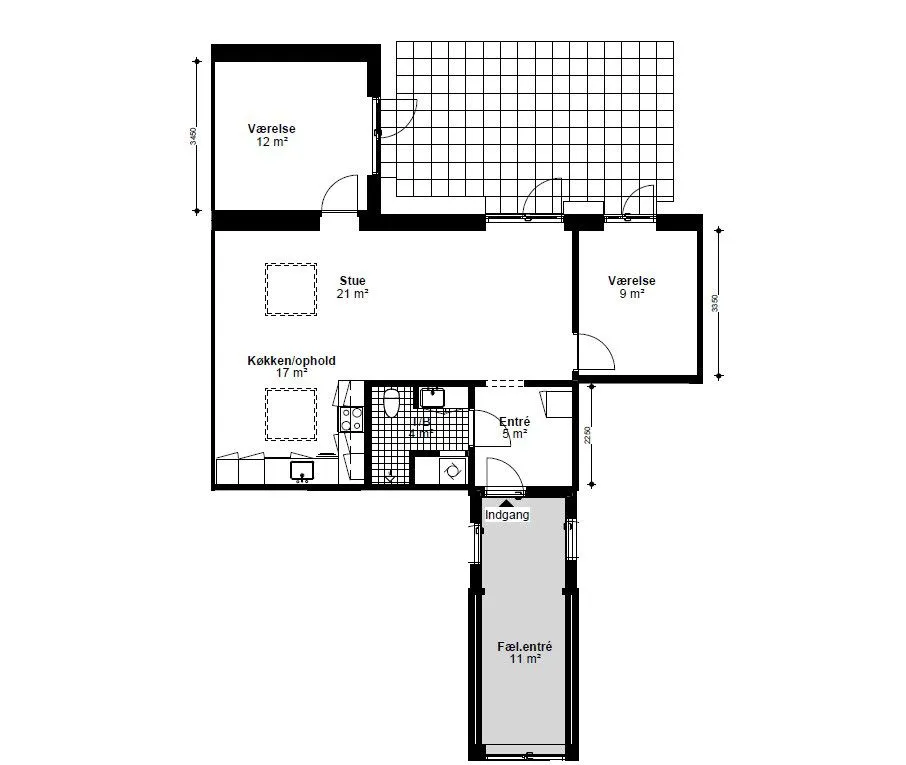 Plaan - 3-Bed Flat with Balcony in Greve