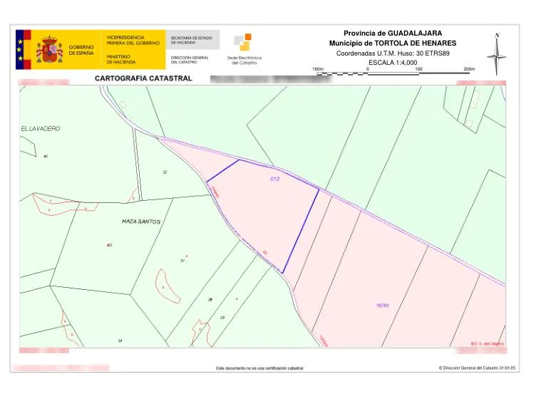 Plan - Developable Plot in Tórtola de Henares, Guadalajara