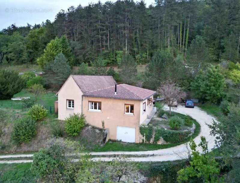 Vue aérienne - Maison rénovée avec jardin en Périgord noir