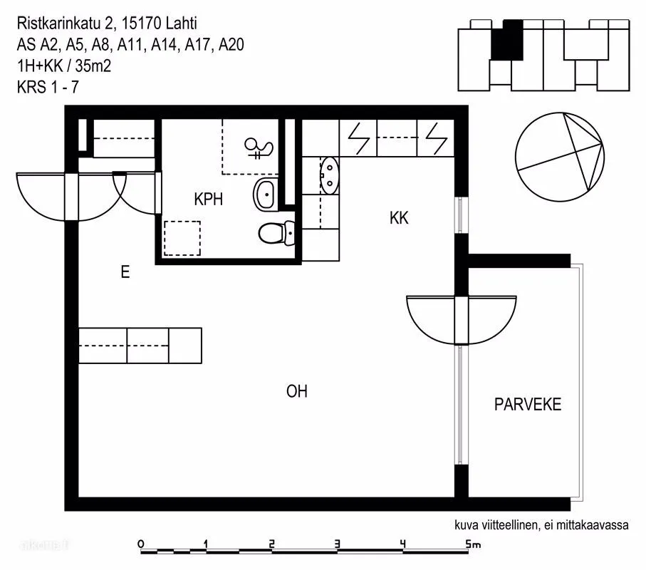 Plan - Spacious Studio with Balcony in Lahti