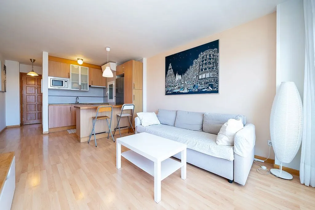 Living Room - 1-Bed Apartment with Pool in Cala Major
