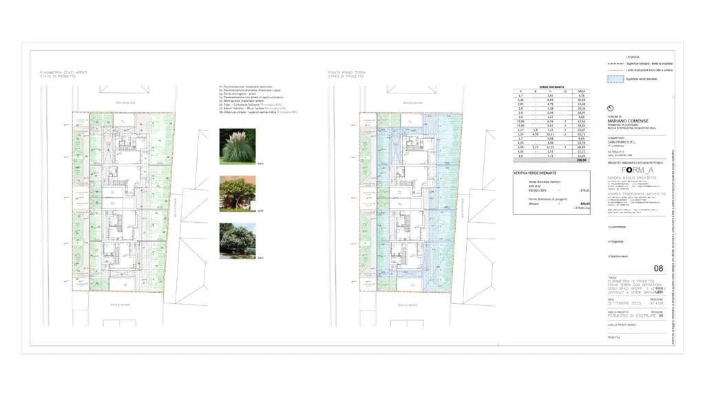 Plan - Quadrifamiliare Villa with Private Garden in Mariano Comense
