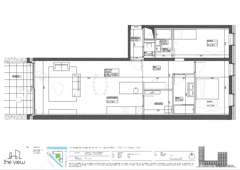 Plaan - New Flat with Terrace in Vaartkom