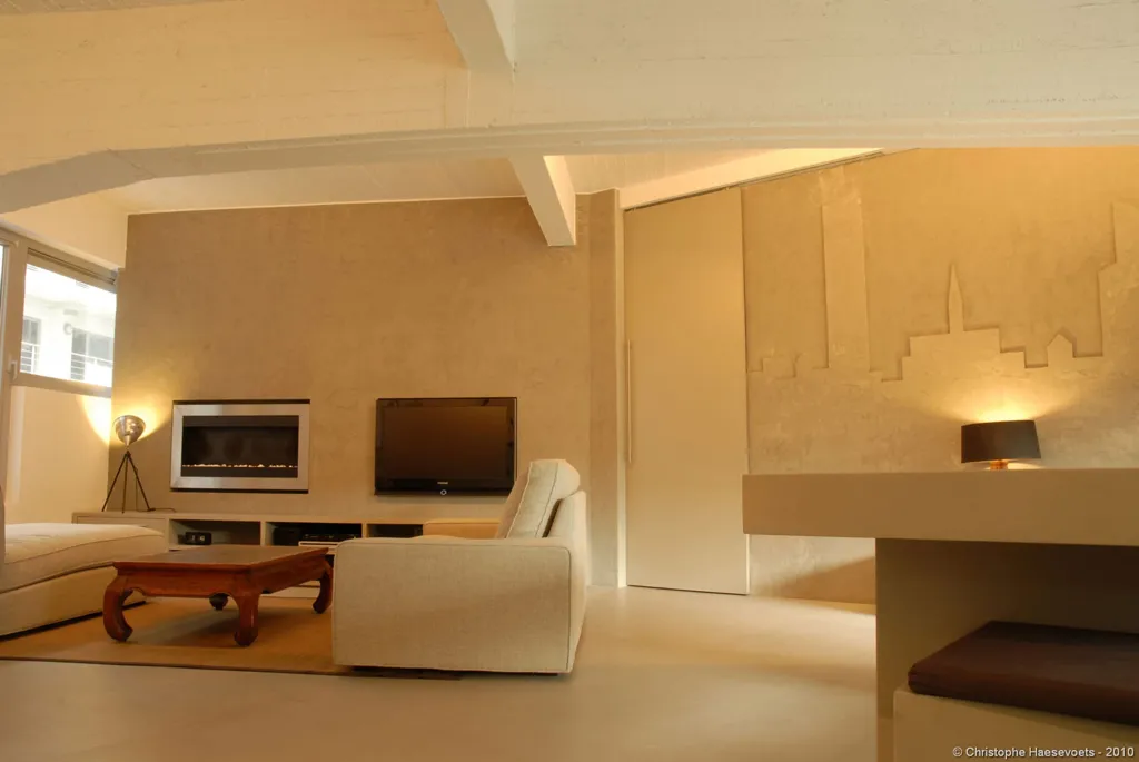 Séjour - Loft Moderne Meublé avec Terrasse à Bruxelles