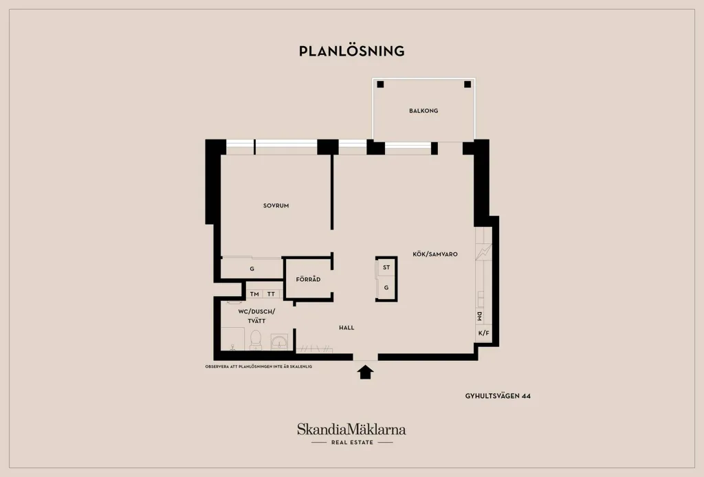 Floor Plan - Modern Flat with Balcony in Mariastaden, Helsingborg