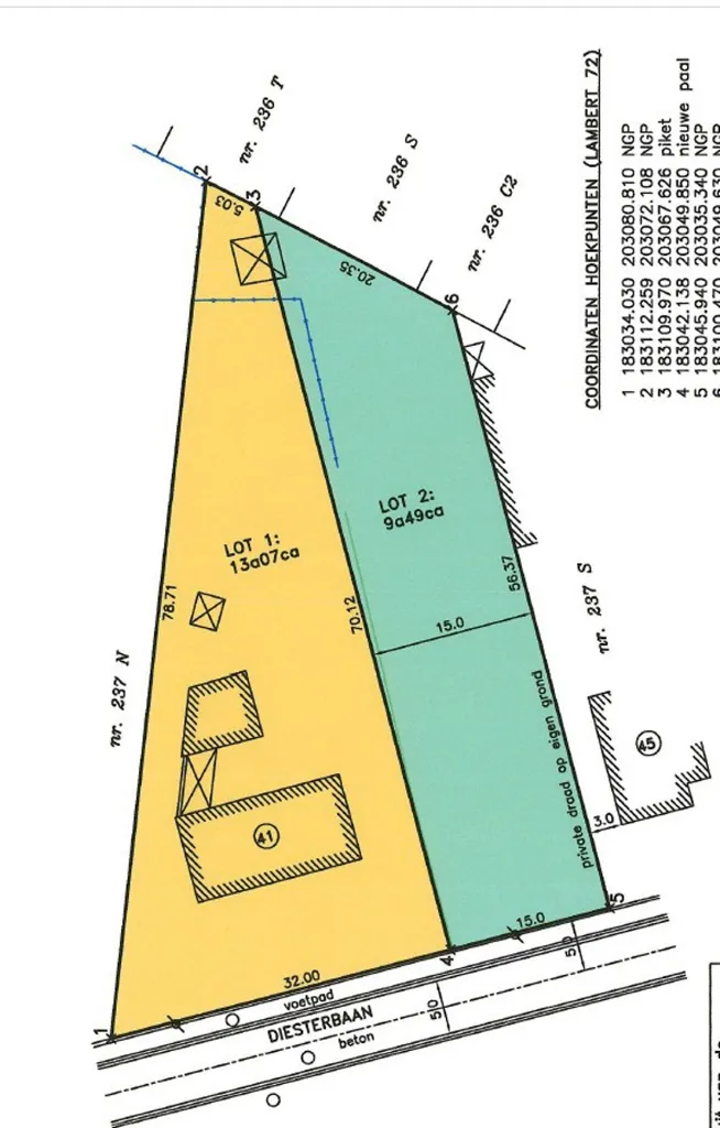 Plan - Terrain à Bâtir avec Jardin Ouest à Herentals