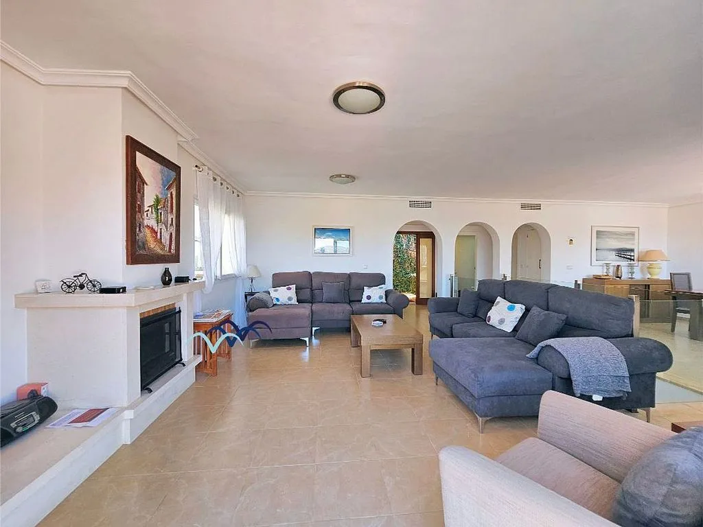 Living Room - Chalet with Pool and Sea View in Golf Area