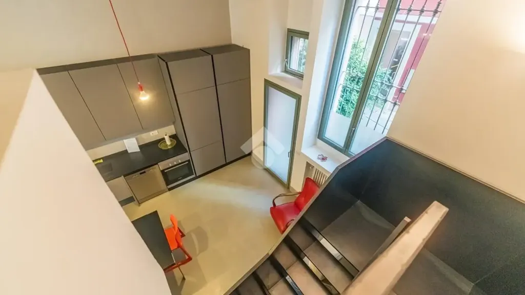 Cuisine - Charm Loft with Streetfront Windows in Milan