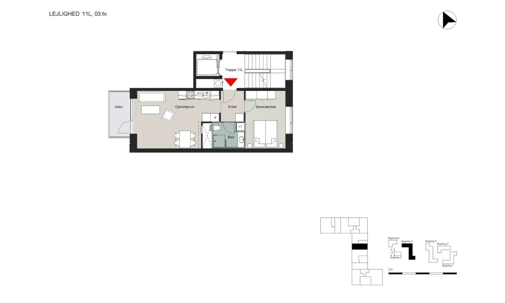 Plaan - 2-Bedroom Flat with Terrace in Copenhagen S