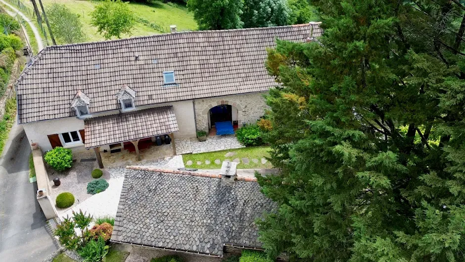 Aerial - Renovated Longère with South View near Brive
