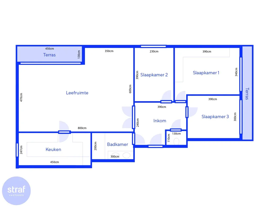 Plaan - Bright Apartment with Terrace in Linkeroever
