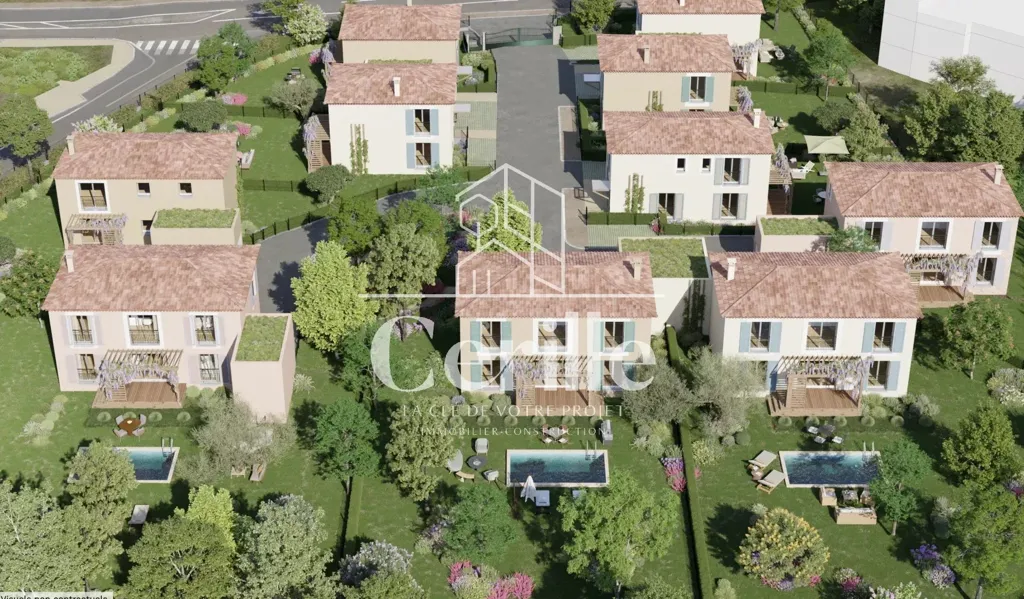 Vue aérienne - Villa au Calme avec Jardin près d'Antibes