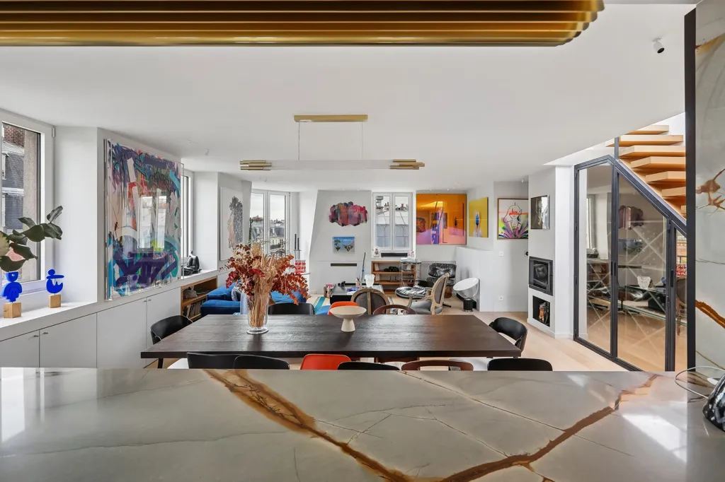 Köök - Luxury Apartment with Rooftop Terrace in Batignolles