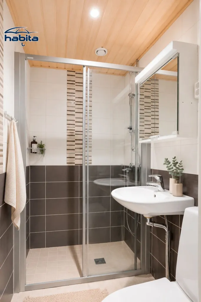 Salles de bain - Modernised Apartment with Glazed Balcony in Viitaniemi