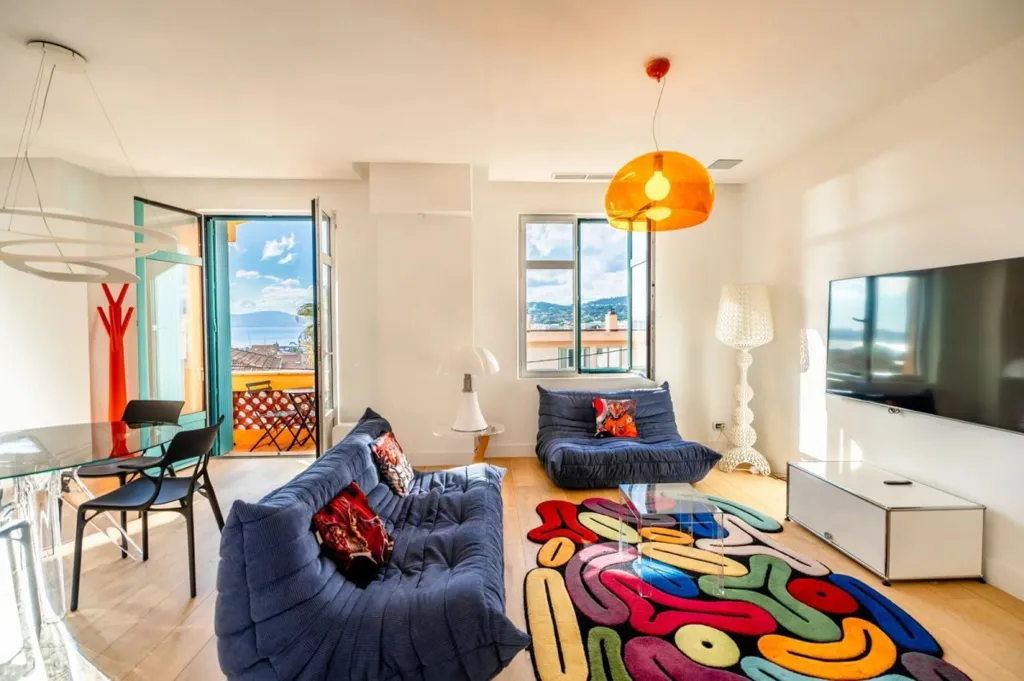 Séjour - Appartement Luxueux avec Vue Mer à Sainte-Maxime