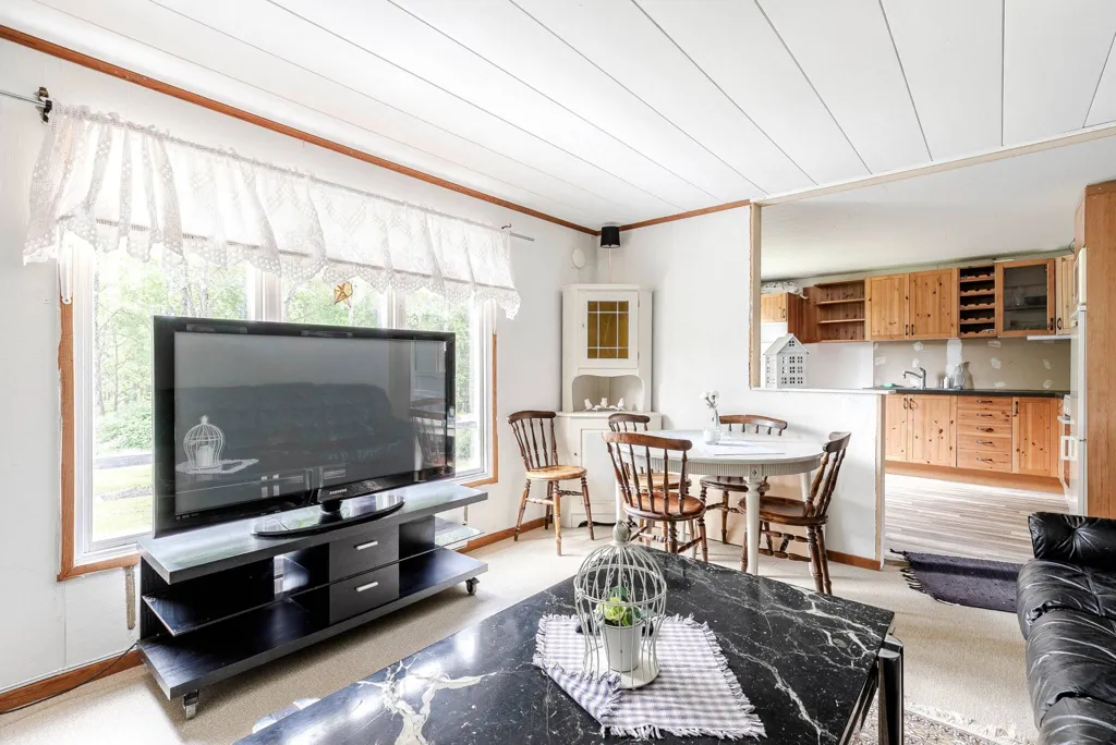 Living Room - Cottage with Private Boat Dock in Olarp