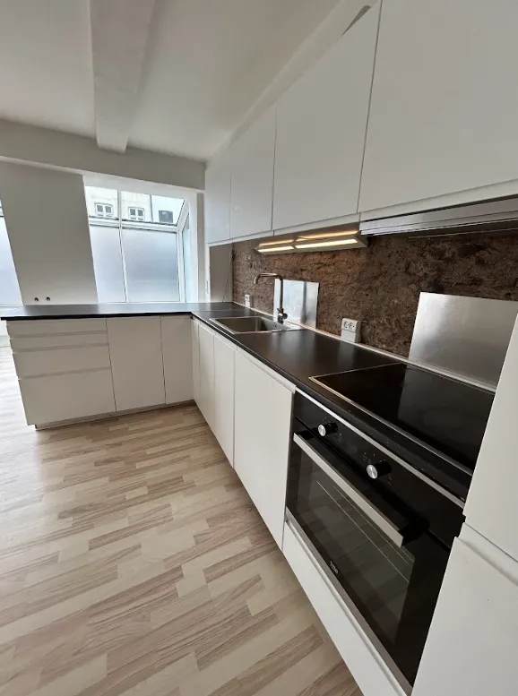 Cuisine - Renovated 3-Bed Flat with Balcony in Kolding Centre