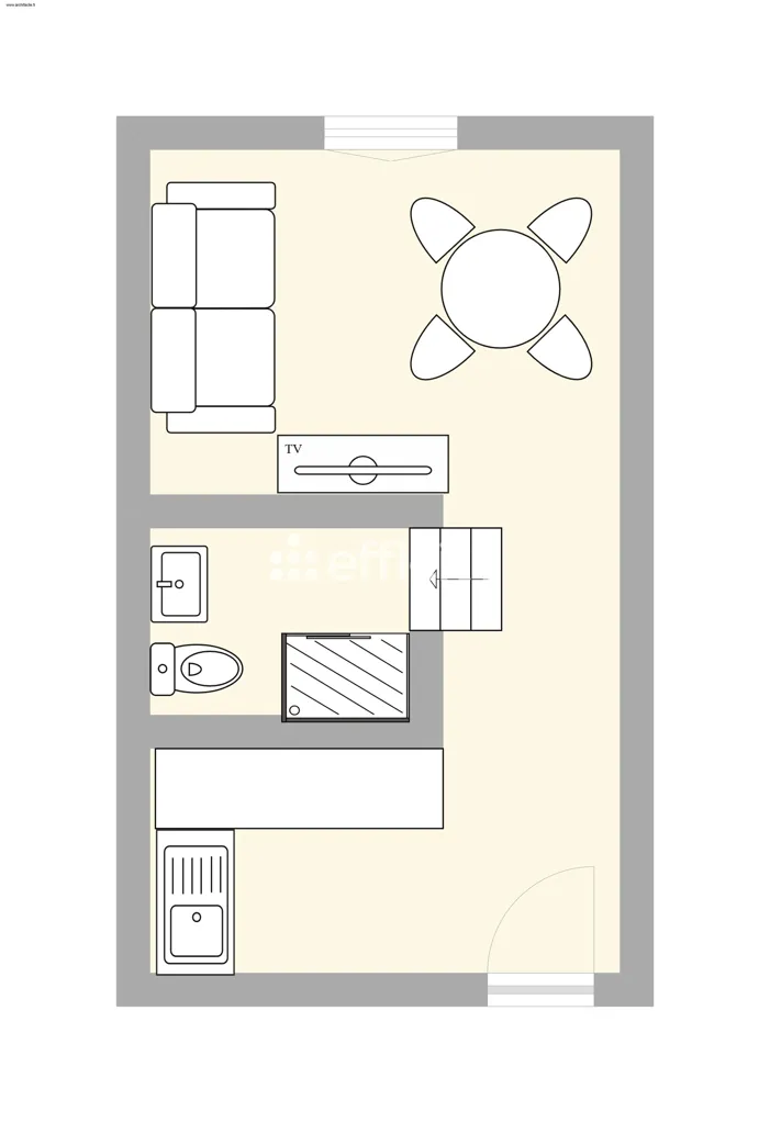 Floor Plan - Studio with Sea Proximity in Royan Centre