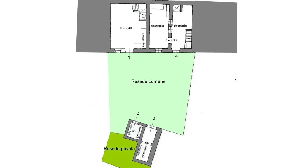 Plaan - Rustic Terratetto with Two Entrances in Capannori