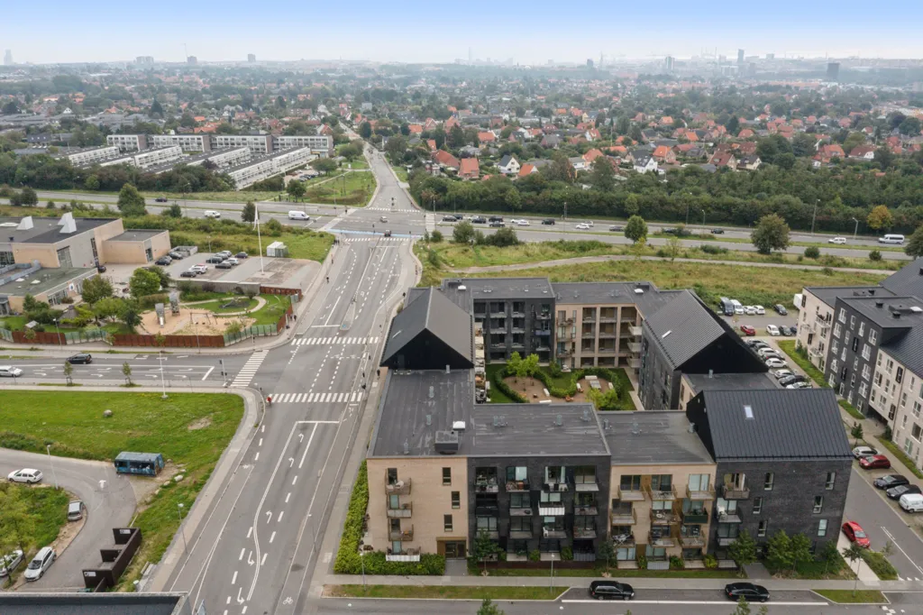 Vue aérienne - Modern Apartment with Garden Access in Aarhus
