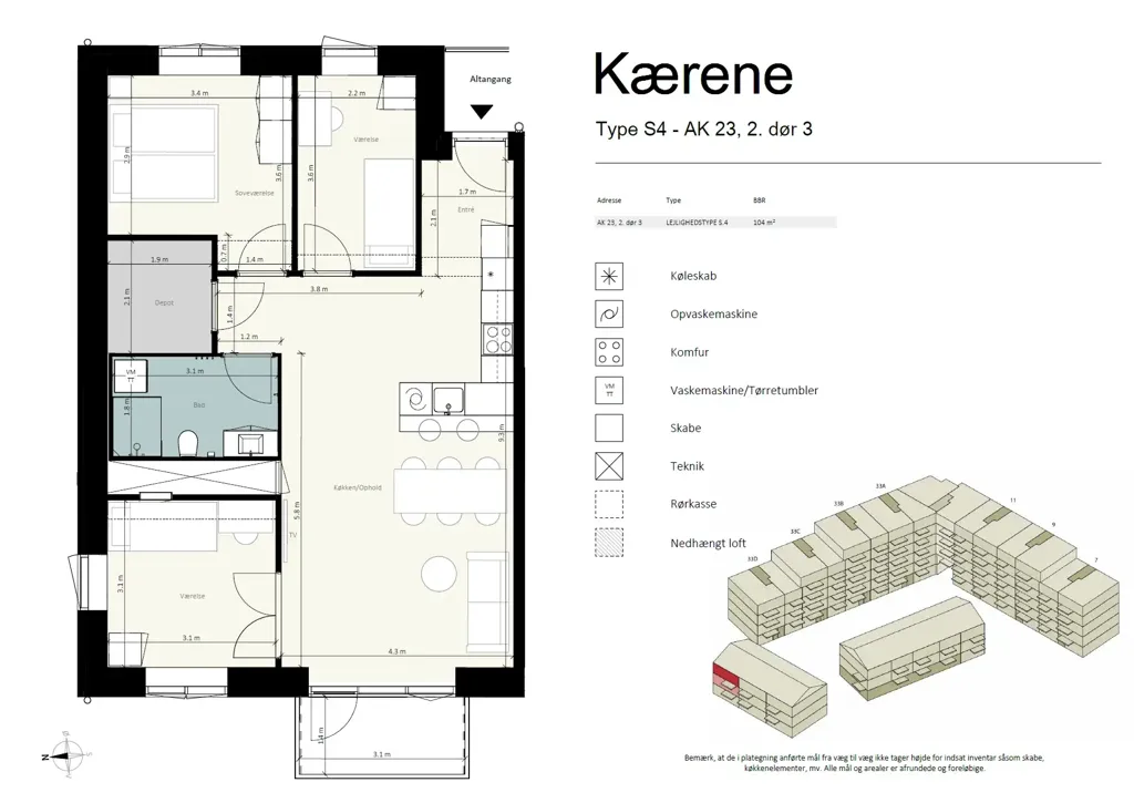 Plan - Apartment with Balcony in Rødovre