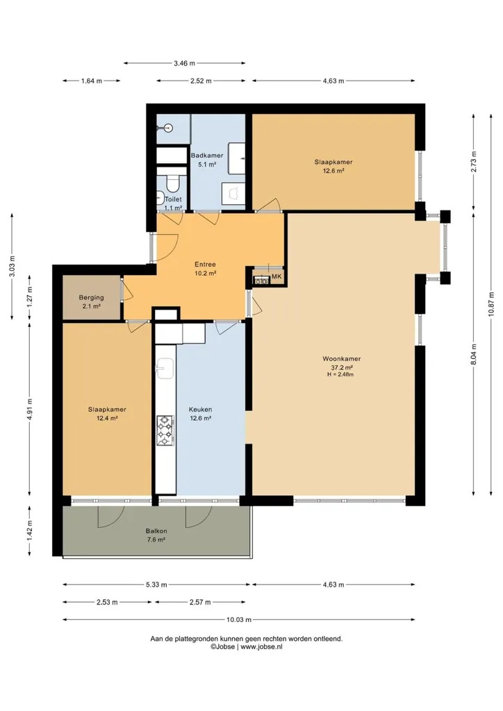 Plaan - Modernised 3-Bedroom Flat with Balcony in Delft