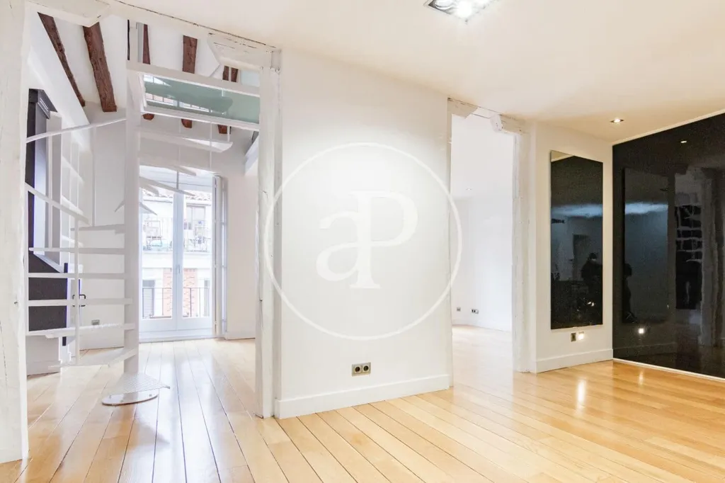 Living Room - Modern Apartment with Balcony Views in Madrid Centre