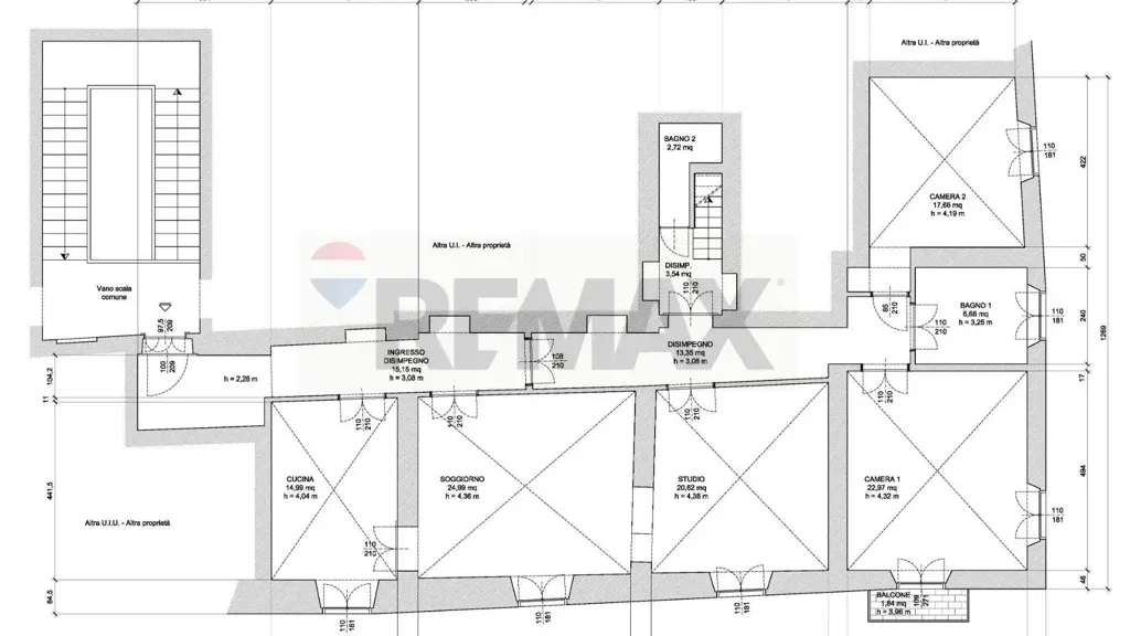 Plan - Historic Apartment with Double Balcony in Novara